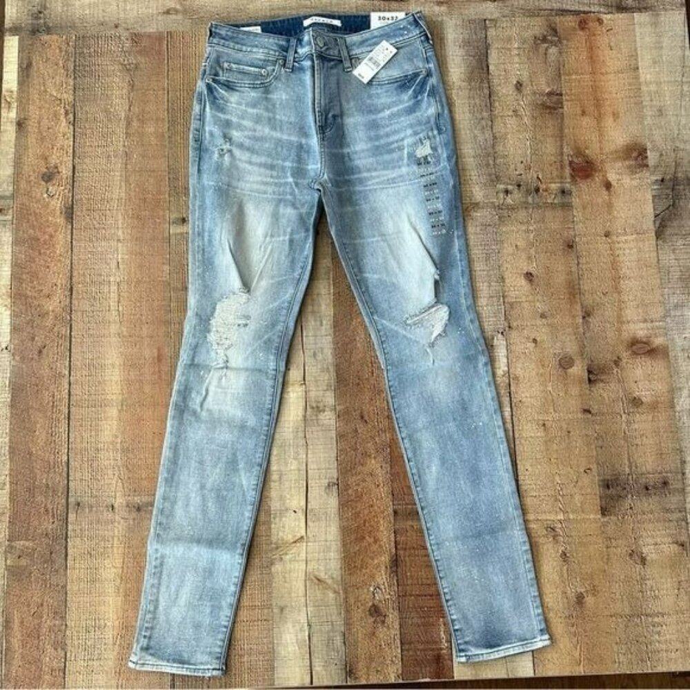 Pacsun Stacked Skinny distressed Jeans blue men's 30x32